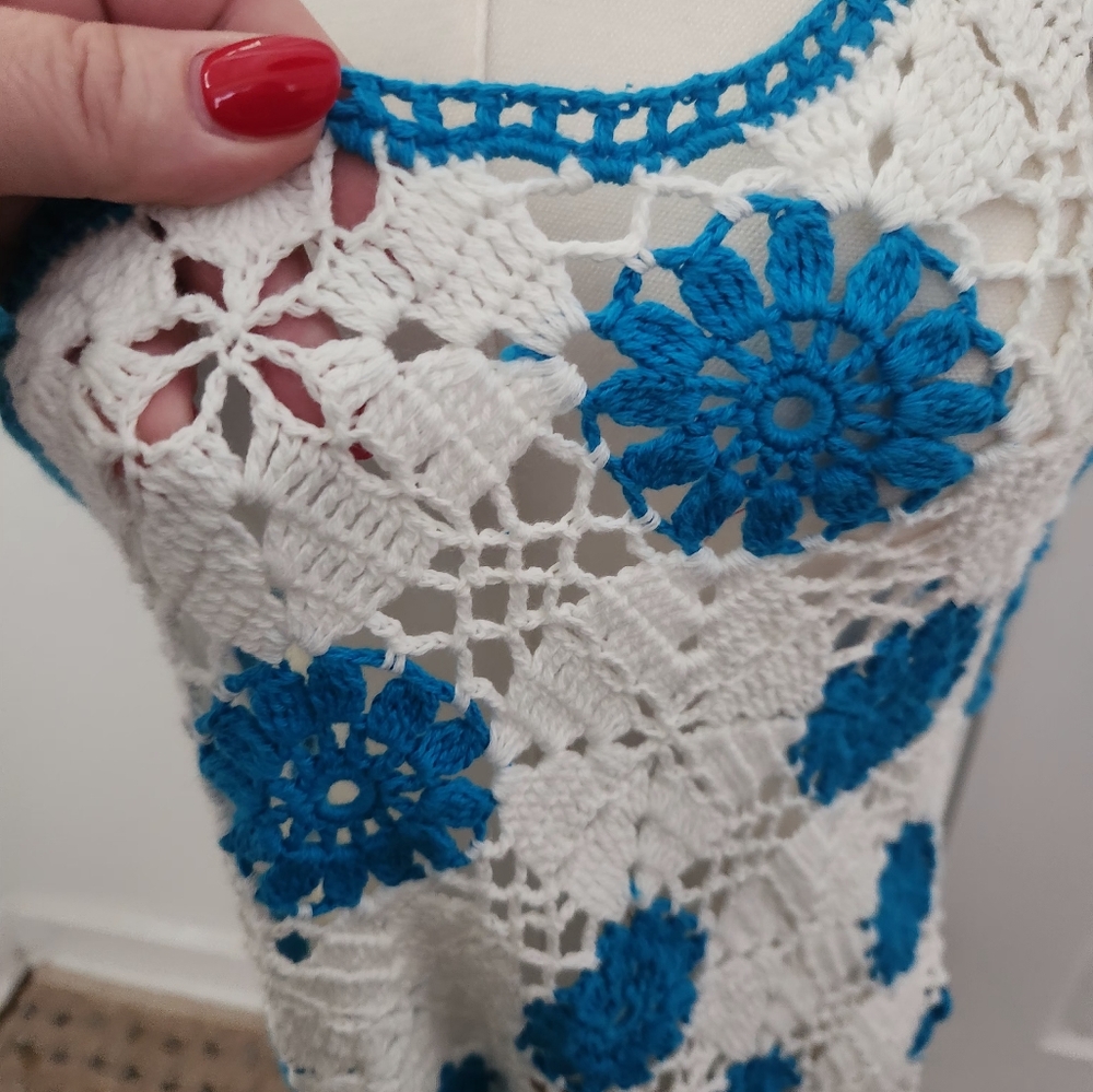 Roller Rabbit Blue and White Crochet Dress - Picture 5 of 5